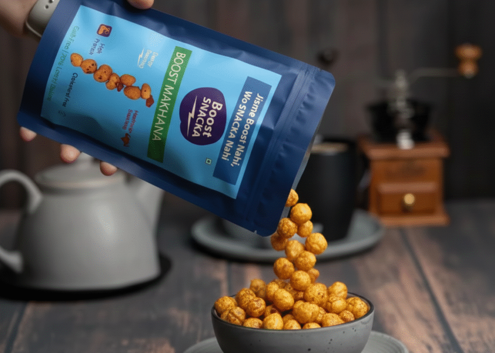 BOOST BADAM + MAKHANA (Fox Nuts) – Healthy Roasted Super Saver Combo 3 Boost SNACKA Roasted Makhana - Low Calorie Healthy Roasted Snacks for Weight Loss | High-Protein, Guilt-Free Snack